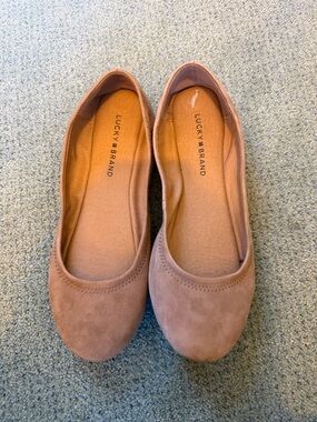 Lucky Brand Women's Light Brown Suede Ballet Flats